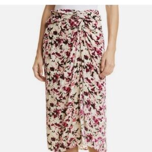 Rag & Bone Cream and Pink Floral Midi Skirt